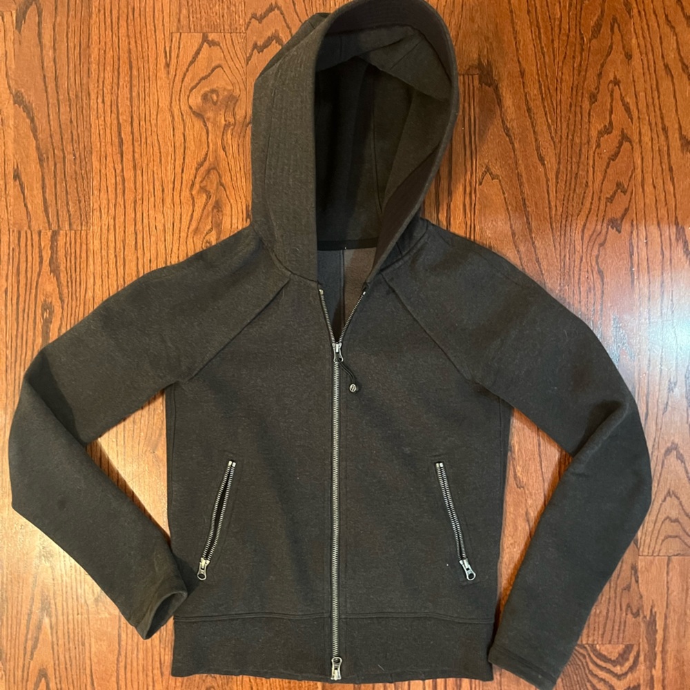 lululemon dark grey scuba full zip hoodie (warm)